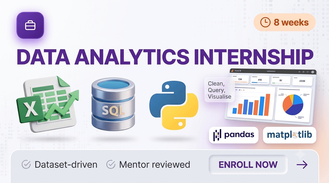 Data Analytics Internship cover
